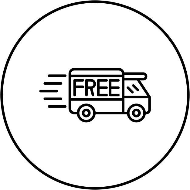 Imagen vectorial de icono de envío gratuito Se puede utilizar para la logística