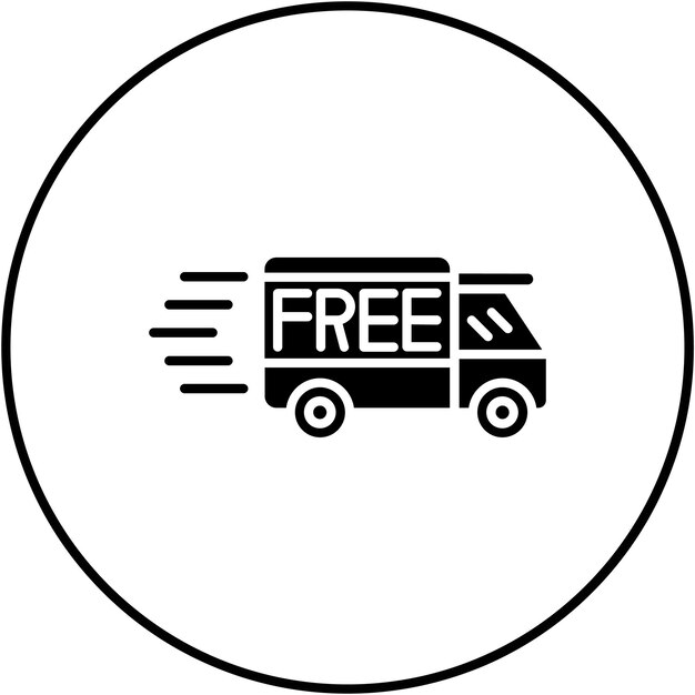 Imagen vectorial de icono de envío gratuito Se puede utilizar para la logística