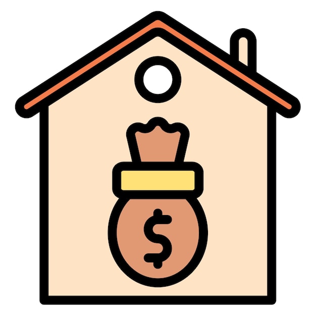 Imagen vectorial del icono de la equidad de la casa Se puede utilizar para la banca
