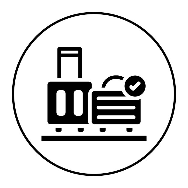 Imagen vectorial del icono de equipaje facturado Puede utilizarse para la aerolínea