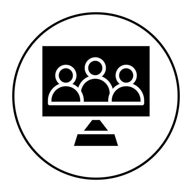 Imagen vectorial de icono de equipo virtual Se puede utilizar para el trabajo remoto