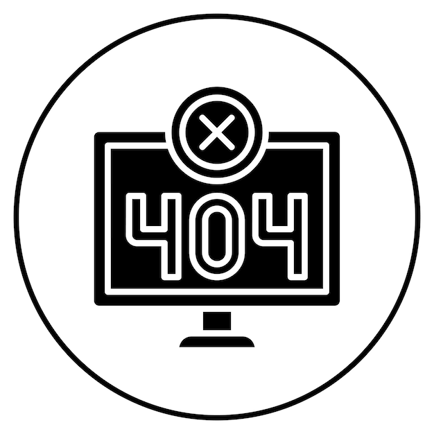 Imagen vectorial de icono de error 404 Se puede usar para Ciencias de la Computación