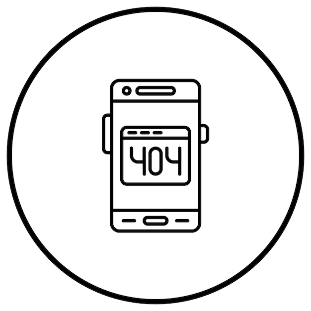 Imagen vectorial de icono de error 404 Se puede utilizar para el desarrollo de aplicaciones móviles