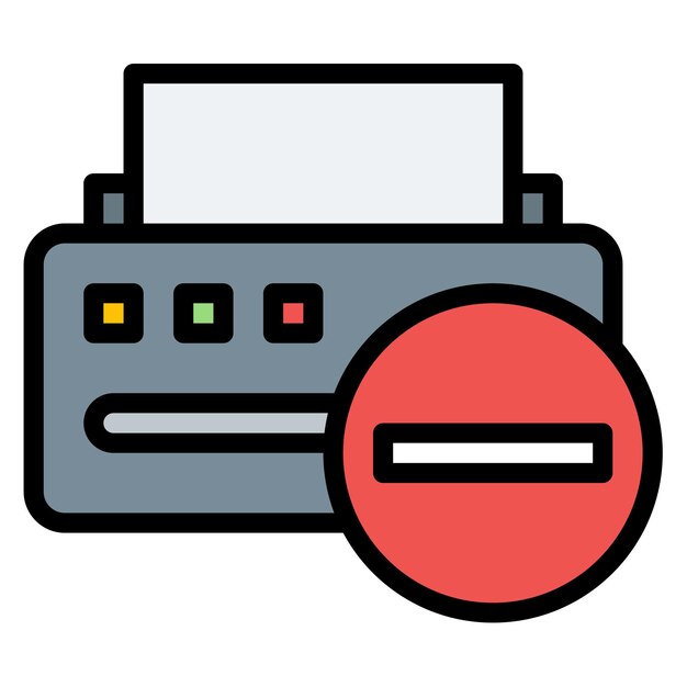 Imagen vectorial del icono de error de la impresora Puede utilizarse para imprimir