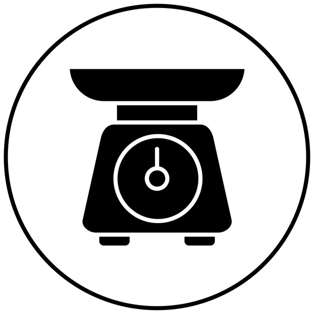 Imagen vectorial del icono de la escala de alimentos Se puede usar para hacer dieta