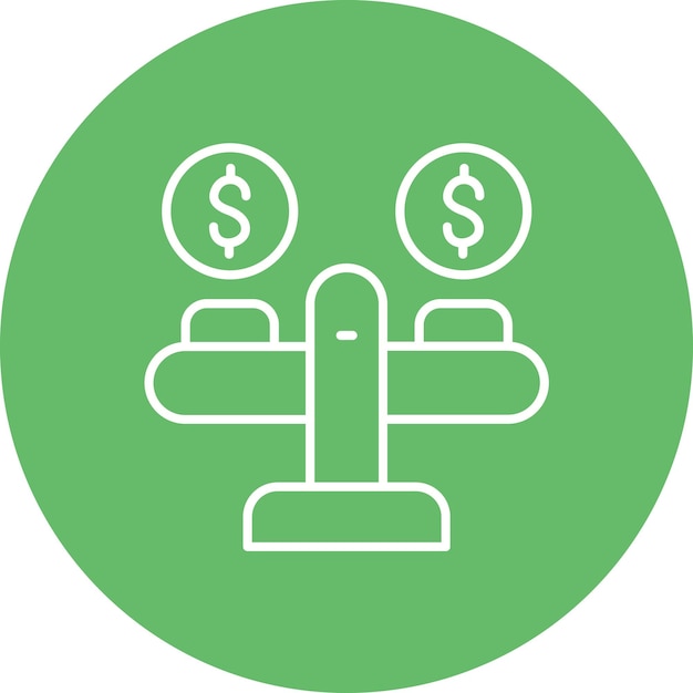 Imagen vectorial del icono de la escala de dinero Se puede utilizar para la contabilidad