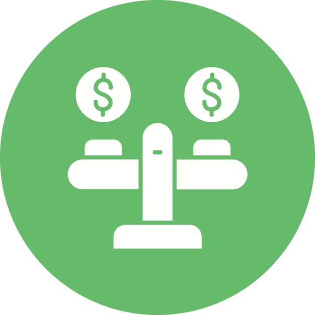 Imagen vectorial del icono de la escala de dinero Se puede utilizar para la contabilidad