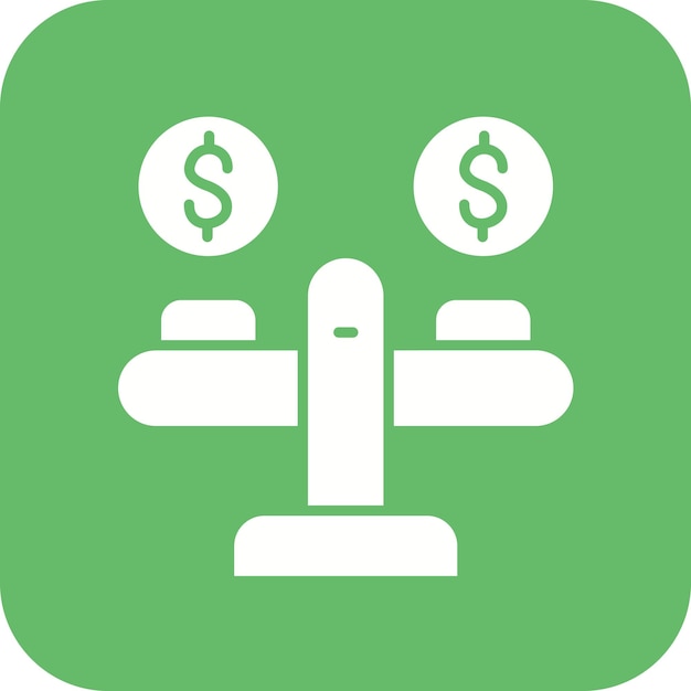 Imagen vectorial del icono de la escala de dinero Se puede utilizar para la contabilidad