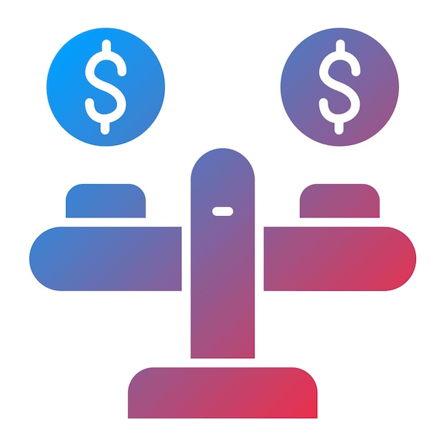 Imagen vectorial del icono de la escala de dinero Se puede utilizar para la contabilidad