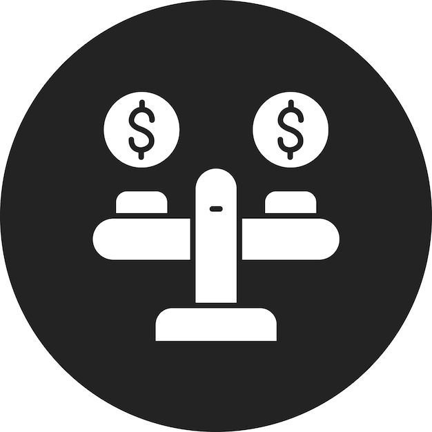 Imagen vectorial del icono de la escala de dinero Se puede utilizar para la contabilidad