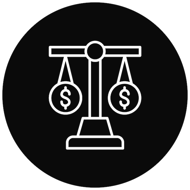 Imagen vectorial del icono de la escala de dinero Se puede utilizar para la contabilidad