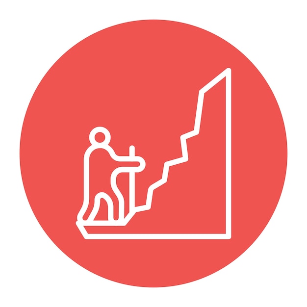 Imagen vectorial de icono de escalada alpina Se puede usar para escalada en roca
