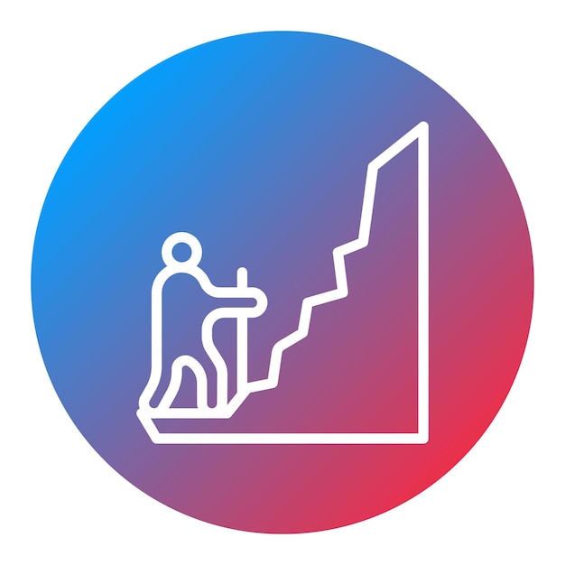 Imagen vectorial de icono de escalada alpina Se puede usar para escalada en roca