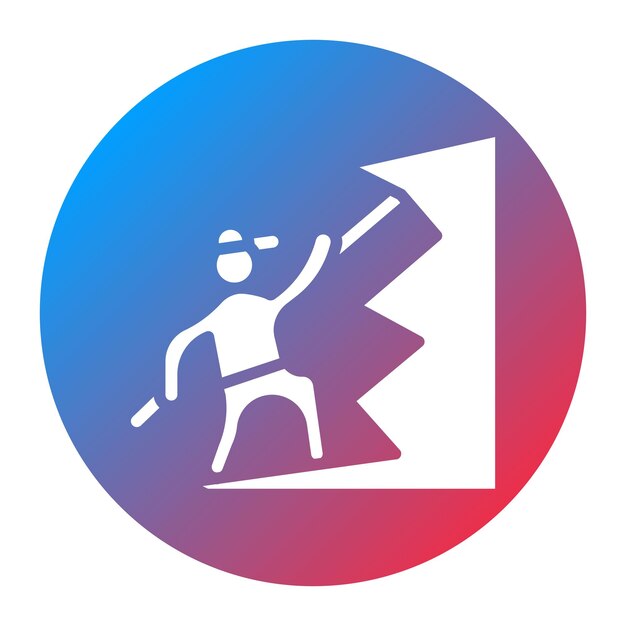 Imagen vectorial del icono del escalador Se puede usar para la escalada en roca