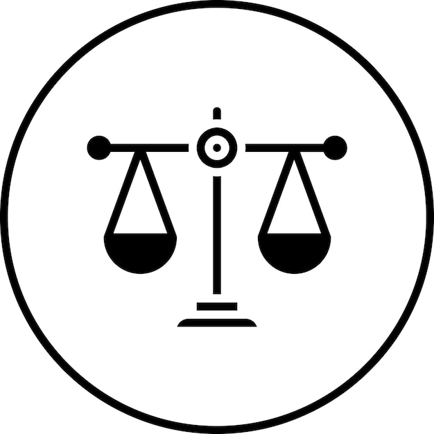 Imagen vectorial del icono de las Escalas de Justicia fraudulenta Puede usarse para la Corrupción