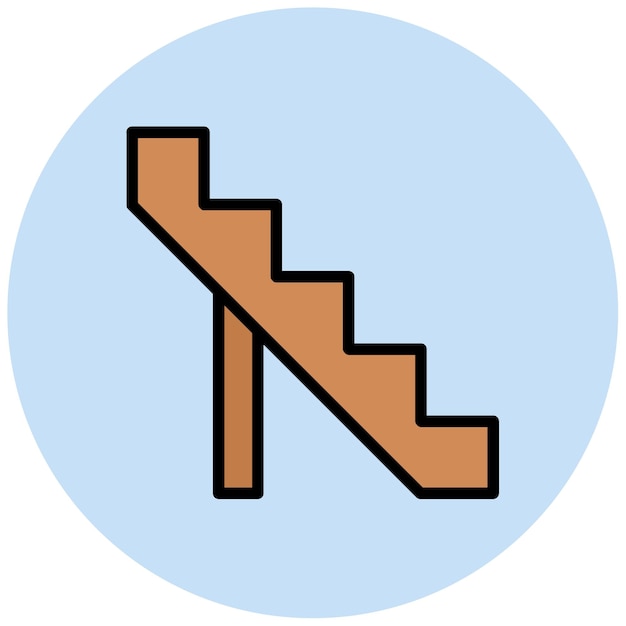 Imagen vectorial del icono de la escalera Se puede usar para Retro