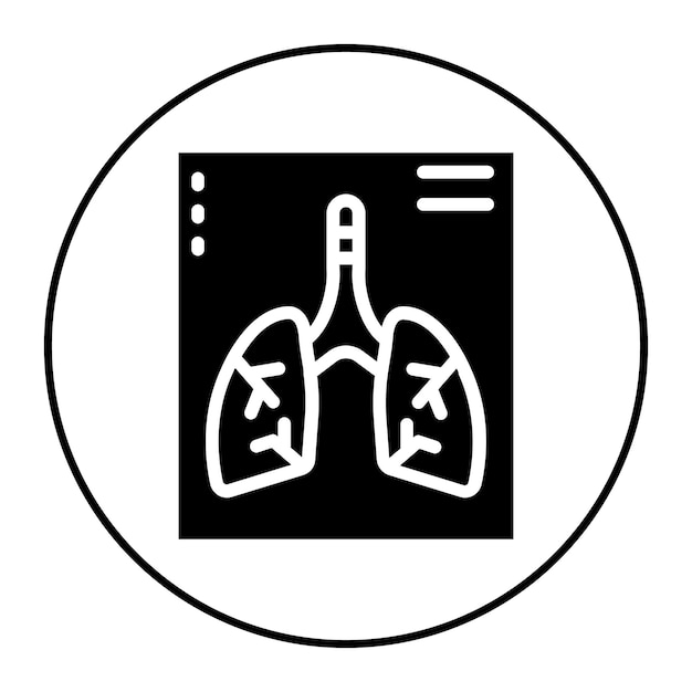 Imagen vectorial de icono de escaneo de pulmones Puede utilizarse para la tuberculosis