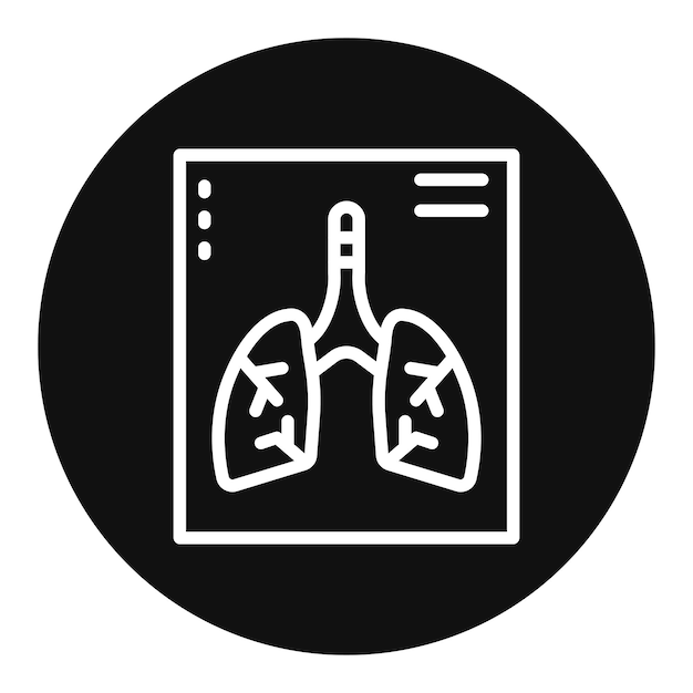 Imagen vectorial de icono de escaneo de pulmones Puede utilizarse para la tuberculosis