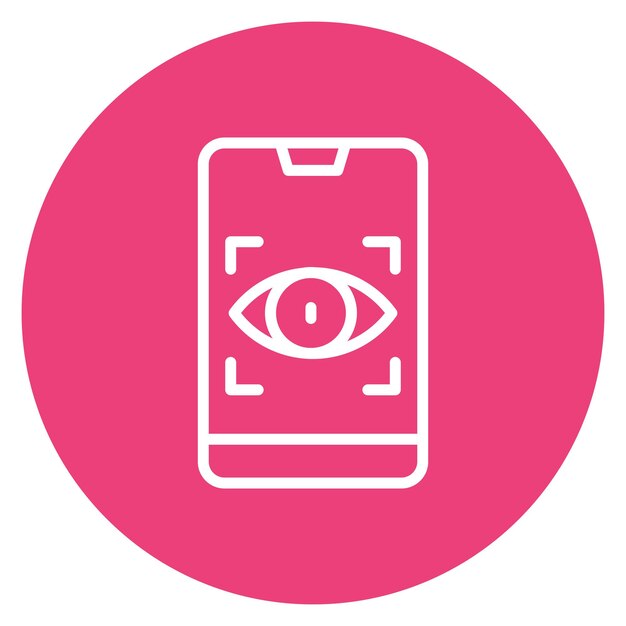 Imagen vectorial de icono de escaneo de la retina móvil Se puede utilizar para la biometría