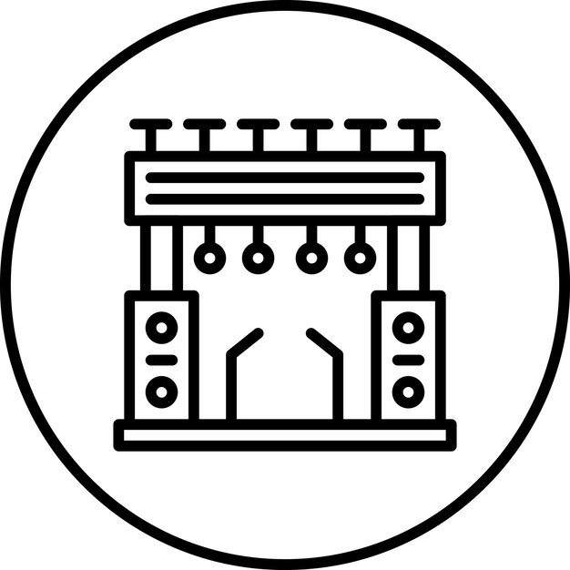 Imagen vectorial del icono del escenario del concierto Se puede usar para Artist Studio