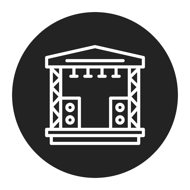 Imagen vectorial del icono del escenario Se puede usar para Rock and Roll