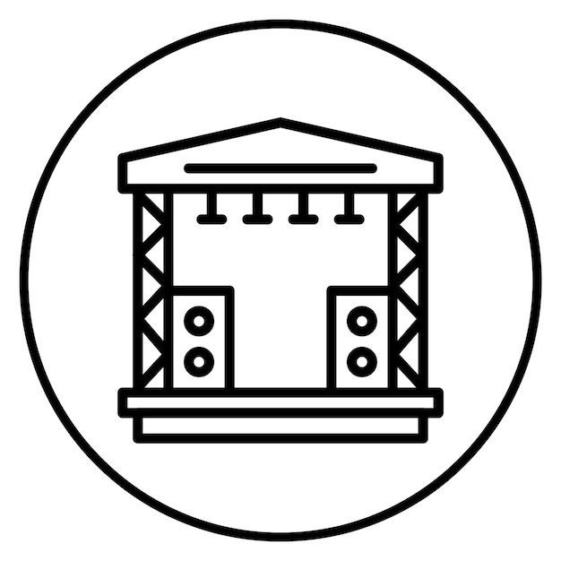 Imagen vectorial del icono del escenario Se puede usar para Rock and Roll