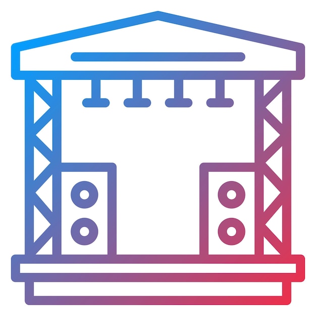 Imagen vectorial del icono del escenario Se puede usar para Rock and Roll