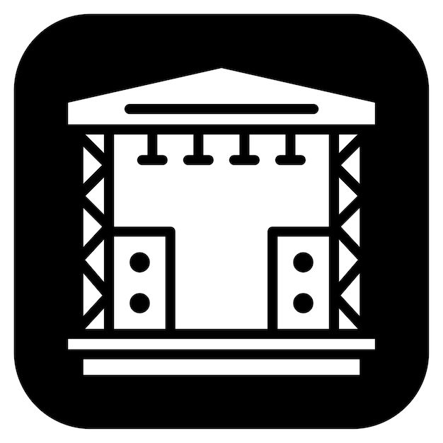 Imagen vectorial del icono del escenario Se puede usar para Rock and Roll