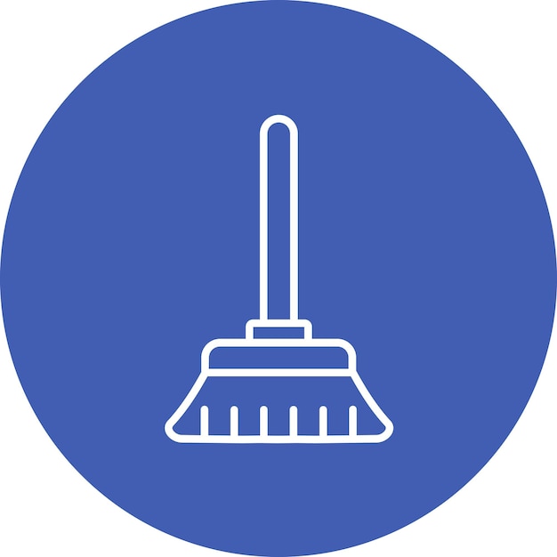 Imagen vectorial del icono de la escoba Se puede utilizar para la rutina de higiene