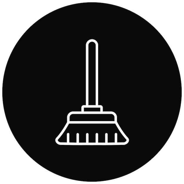 Imagen vectorial del icono de la escoba Se puede utilizar para la rutina de higiene