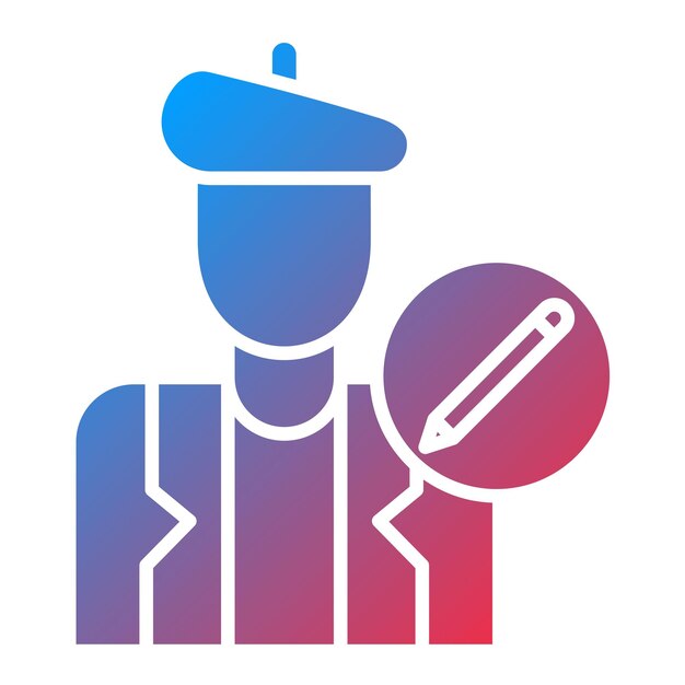 Imagen vectorial del ícono del escritor masculino Se puede utilizar para la creatividad
