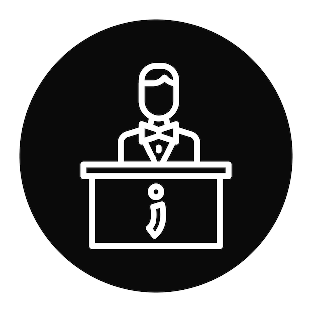 Imagen vectorial del icono del escritorio de información Puede utilizarse para el museo