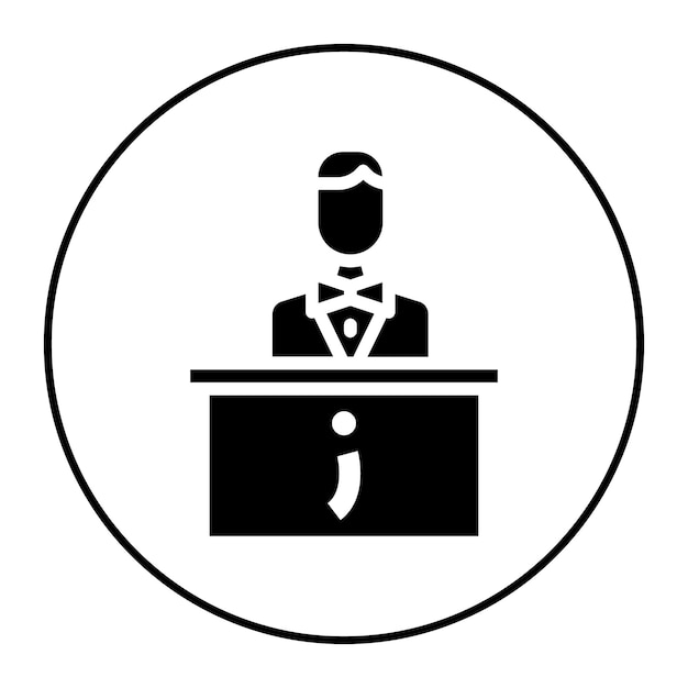 Imagen vectorial del icono del escritorio de información Puede utilizarse para el museo