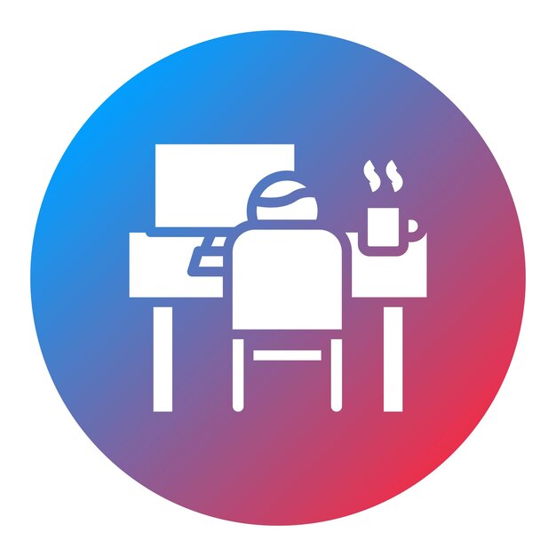 Imagen vectorial del icono del escritorio de la oficina de origen Puede utilizarse para el trabajo remoto