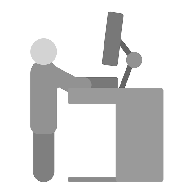 Imagen vectorial del icono del escritorio de pie Se puede utilizar para el espacio de coworking