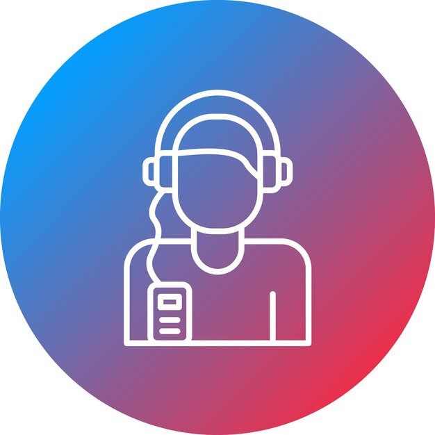 Imagen vectorial del icono de escucha de música Se puede utilizar para trabajar desde casa