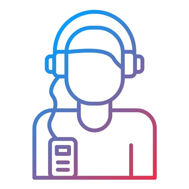 Imagen vectorial del icono de escucha de música Se puede utilizar para trabajar desde casa