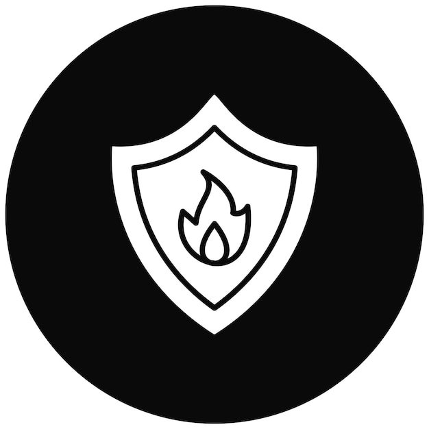 Imagen vectorial del icono del escudo de fuego Se puede usar para Firefighter