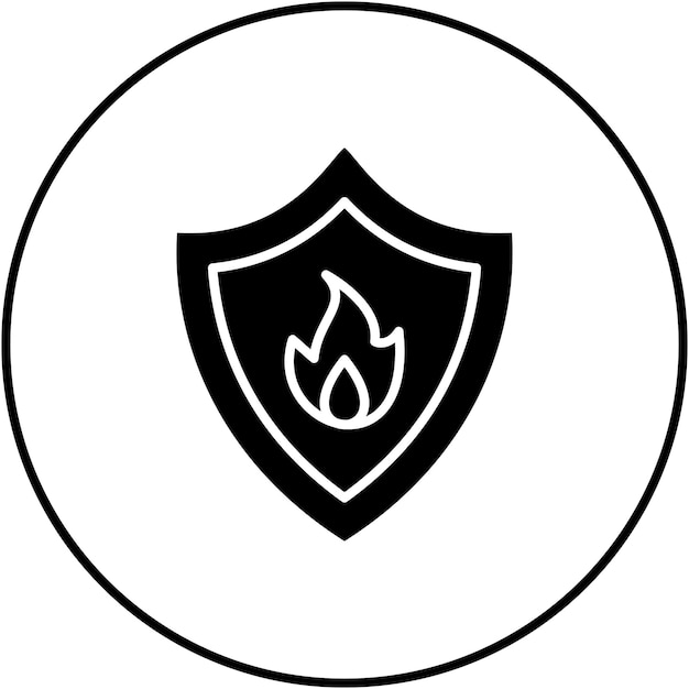 Imagen vectorial del icono del escudo de fuego Se puede usar para Firefighter