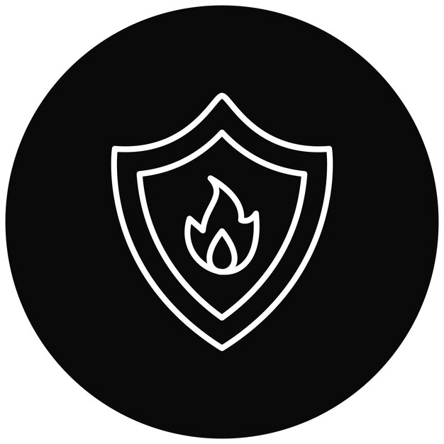 Imagen vectorial del icono del escudo de fuego Se puede usar para Firefighter