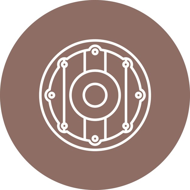 Imagen vectorial del icono del escudo de madera Se puede usar para Medieval