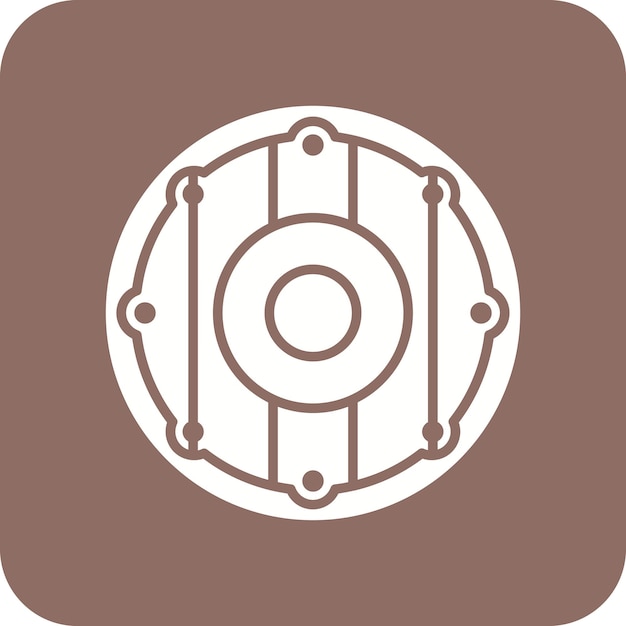 Imagen vectorial del icono del escudo de madera Se puede usar para Medieval