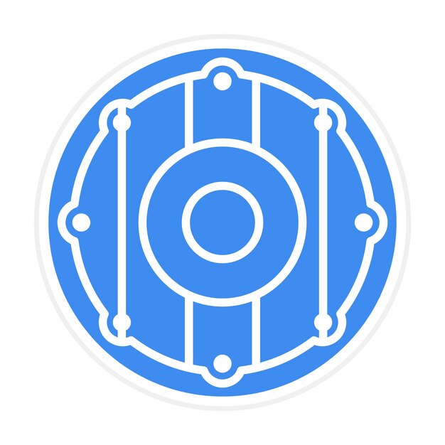 Imagen vectorial del icono del escudo de madera Se puede usar para Medieval