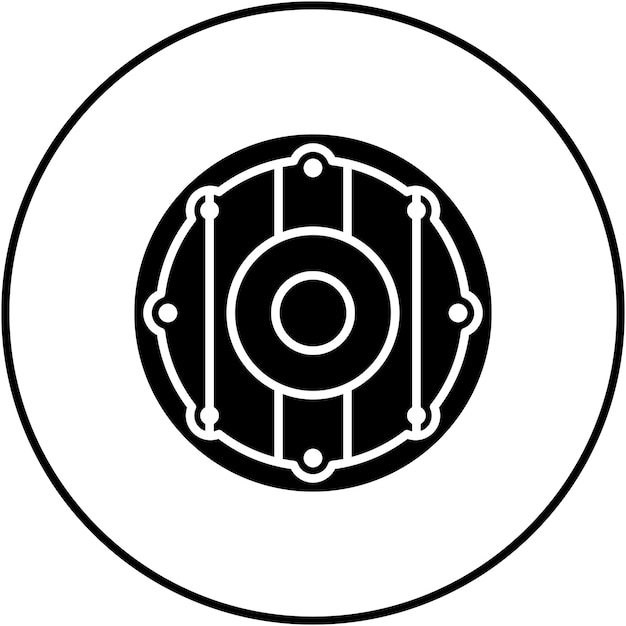 Imagen vectorial del icono del escudo de madera Se puede usar para Medieval