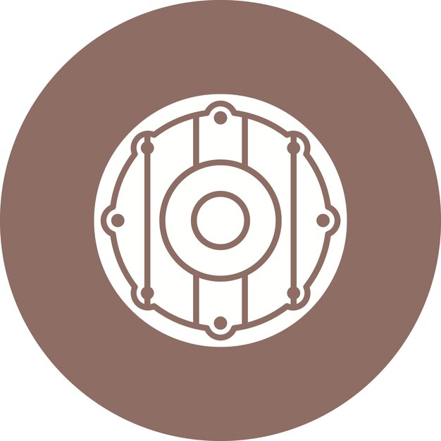 Imagen vectorial del icono del escudo de madera Se puede usar para Medieval