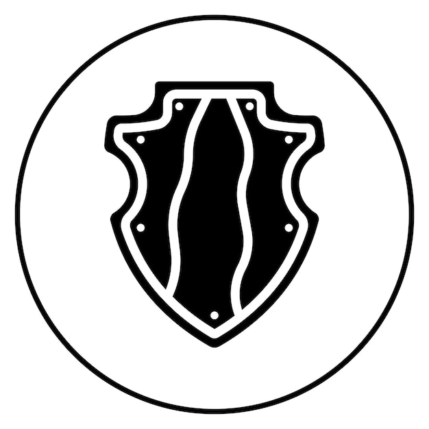 La imagen vectorial del icono del escudo se puede usar para la minería y la artesanía