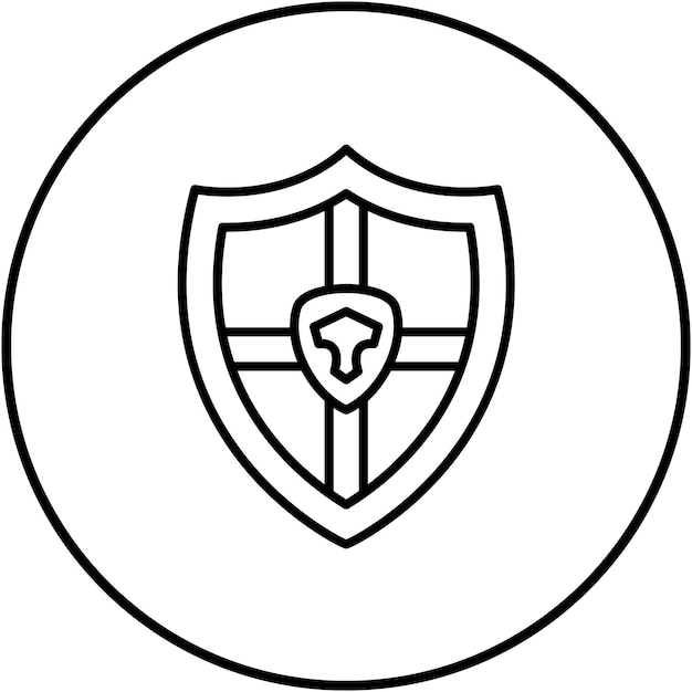 La imagen vectorial del icono del escudo se puede utilizar para la historia