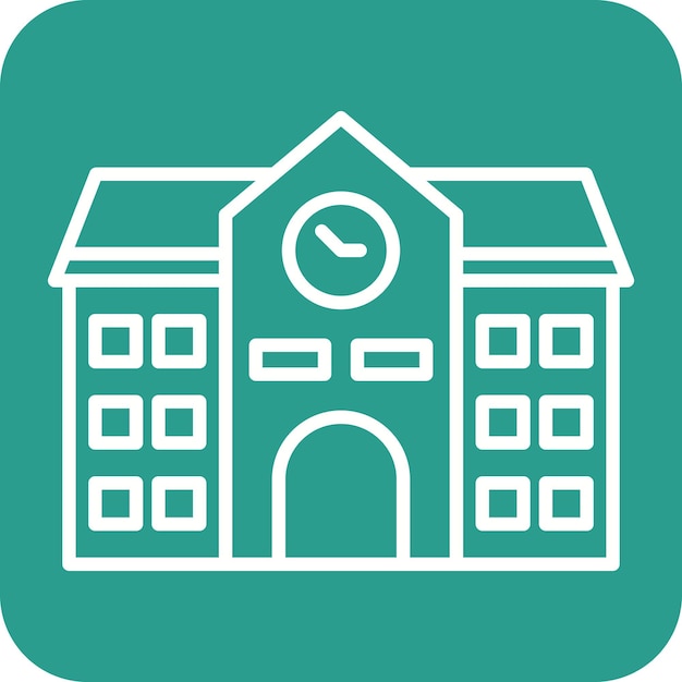 La imagen vectorial del icono de la escuela se puede utilizar para los elementos de la ciudad