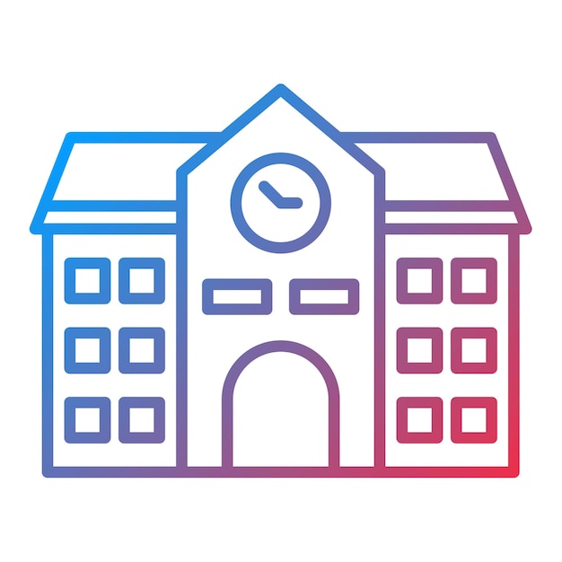 La imagen vectorial del icono de la escuela se puede utilizar para los elementos de la ciudad