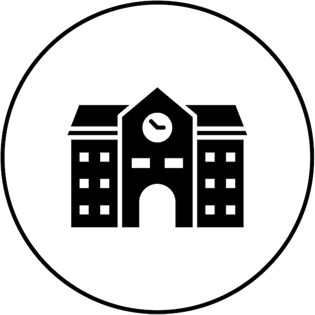 La imagen vectorial del icono de la escuela se puede utilizar para los elementos de la ciudad